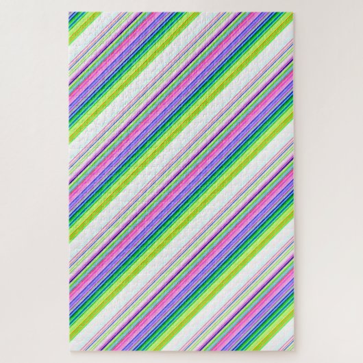 Heiße farbenfrohe Neonstreifen Puzzle (Vertikal)
