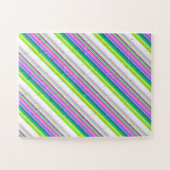 Heiße farbenfrohe Neonstreifen Puzzle (Horizontal)