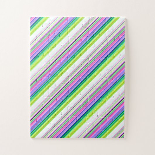 Heiße farbenfrohe Neonstreifen Puzzle (Vertikal)