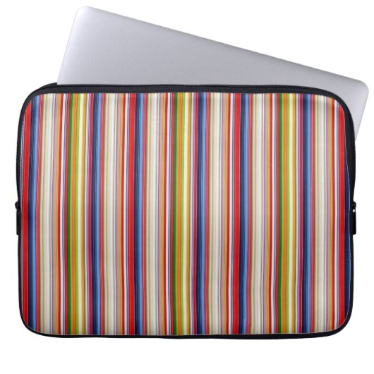 Heiße farbenfrohe Streifen Laptopschutzhülle (Vorderseite)