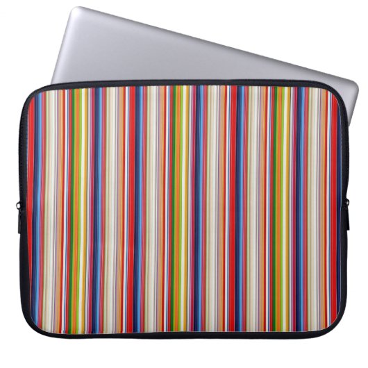 Heiße farbenfrohe Streifen Laptopschutzhülle (Vorderseite)