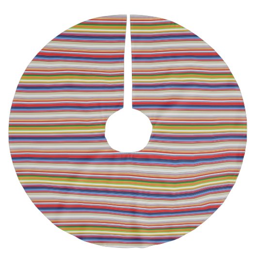 Heiße farbenfrohe Streifen Polyester Weihnachtsbaumdecke (Vorderseite)