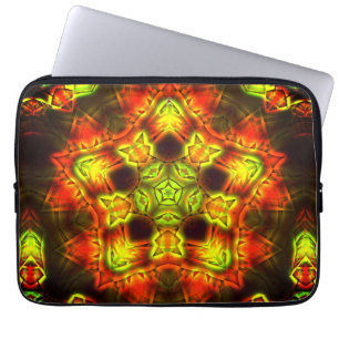 Heiße Farbsterne Kaleidoskop auf Kalkgrün t Laptopschutzhülle