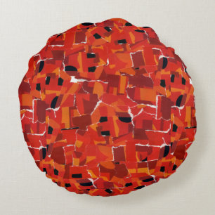 Heiße Faux-Mosaik-Collage Rundes Kissen