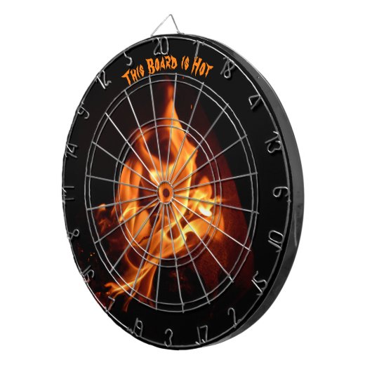 Heiße Flammen auf schwarz Dartscheibe (Vorderseite rechts)