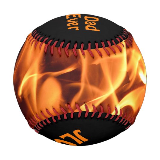Heiße Flammen mit Initialen Baseball (Rückseite)