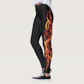 "Heiße Flammen-" Tätowierungs-Effekt-Leggings Leggings (Links)