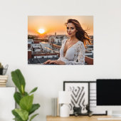 Heiße Frau auf dem Dach Poster (Heimbüro)