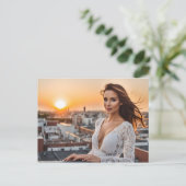 Heiße Frau auf dem Dach Postkarte (Stehend Vorderseite)