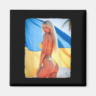Heiße Frau auf Hemd für Männer - Y Booty Model Ukr Magnet