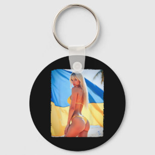 Heiße Frau auf Hemd für Männer - Y Booty Model Ukr Schlüsselanhänger