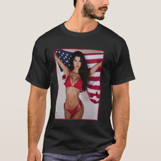 Heiße Frau auf T-Shirt für Männer - Amerikanische