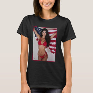 Heiße Frau auf T-Shirt für Männer - Amerikanische