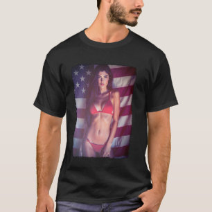 Heiße Frau auf T-Shirt für Männer - Amerikanische
