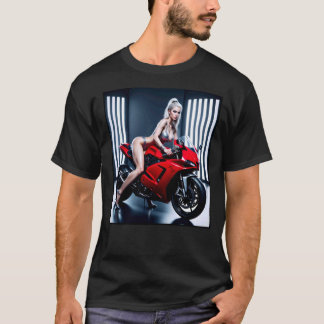 Heiße Frau auf T-Shirt für Männer - Blondine & Mot