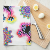 Heiße Frosch-Brandung psychedelisches BoHo Geschirrtuch (Viertel Falte)