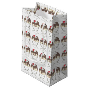 Heiße Fudge-Eiscreme-Sundae-Dessert-Eiskugelladen Kleine Geschenktüte