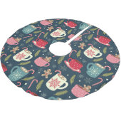 Heiße Getränke Weihnachten Weihnachten Lebkuchen Polyester Weihnachtsbaumdecke (Schrägansicht)