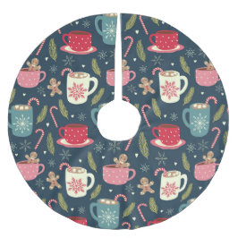 Heiße Getränke Weihnachten Weihnachten Lebkuchen Polyester Weihnachtsbaumdecke