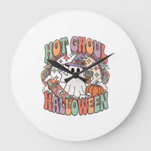 Heiße Ghoul-Halloween-Geister-Hexenhut-Skateboard Große Wanduhr