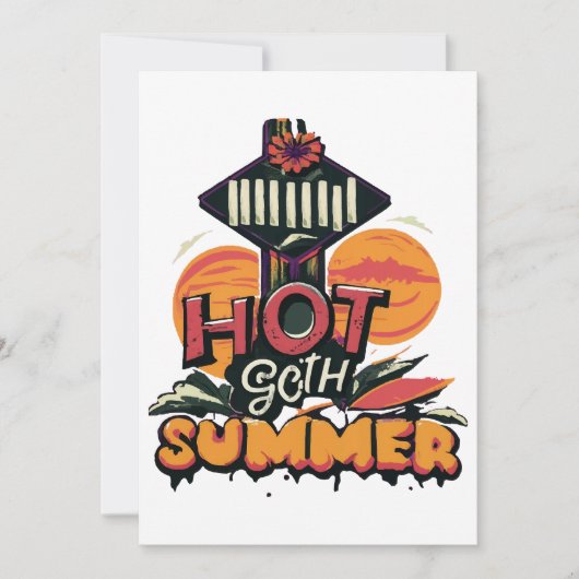 Heiße Goth-Sommer-Chic  Einladung (Vorderseite)