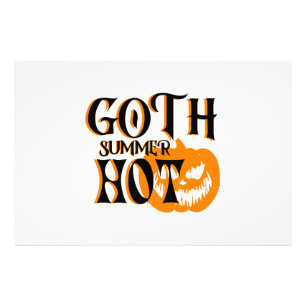 Heiße Goth-Sommer-Horror-Lächelnde Kürbis Fotodruck