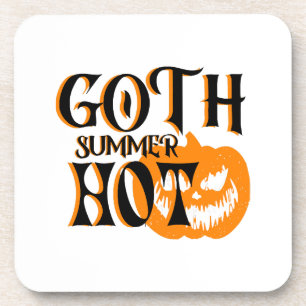 Heiße Goth Sommer-Horror lächelnder Kürbis Getränkeuntersetzer
