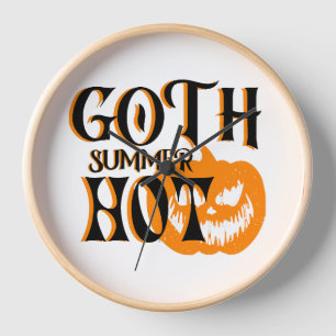 Heiße Goth-Sommer-Horror-Lächelnder Kürbis Uhr
