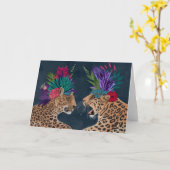 Heiße Haus-Leoparden | ein Paar Karte (Gelbe Blume)
