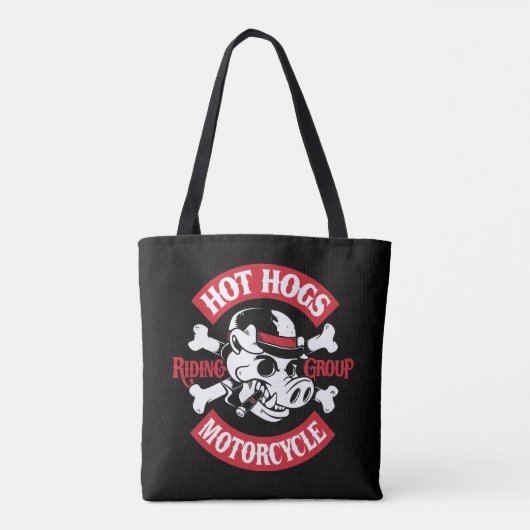 Heiße Hogs™ klassische schwarze doppelseitige Tasche (Rückseite)