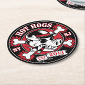 Heiße Hogs™ klassische schwarze Untersetzer (Angewinkelt)