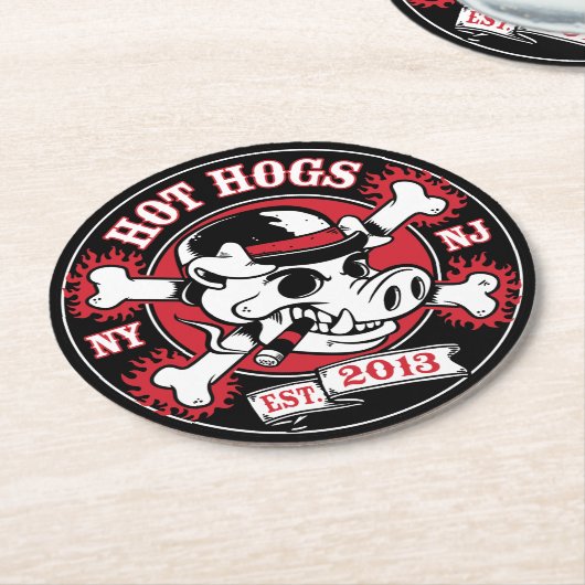 Heiße Hogs™ klassische schwarze Untersetzer (Angewinkelt)