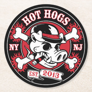Heiße Hogs™ klassische schwarze Untersetzer