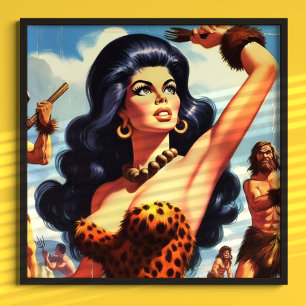 Heiße Höhlenfrau Poster