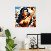 Heiße Höhlenfrau Poster (Heimbüro)
