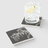 heiße Jahreszeit Steinuntersetzer (Seitenansicht)