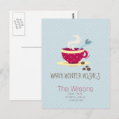 Heiße Kaffee Wärmste Winterwünsche Postkarten (Vorne/Hinten)