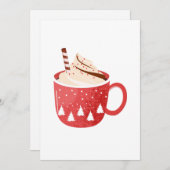 Heiße Kakao in Rotem Weihnachtsbaum Cup Einladung (Vorne/Hinten)