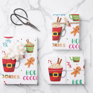 Heiße Kakao, Ingwer Cookies Geschenkpapier Set