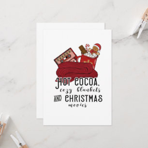 Heiße Kakao Kuscheldecken und Weihnachtsfilme Süß Einladung