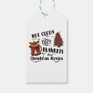 Heiße Kakao-Kuscheldecken und Weihnachtsfilme süß  Geschenkanhänger