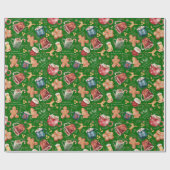 Heiße Kakao Lebkuchen Kekse Rustikale Weihnachten Geschenkpapier (Flach)