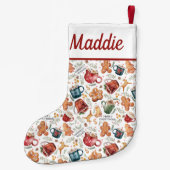 Heiße Kakao Lebkuchen Kekse Rustikale Weihnachten Kleiner Weihnachtsstrumpf (Rückseite)