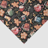 Heiße Kakao Lebkuchen Kekse Rustikale Weihnachten Seidenpapier (Detail)