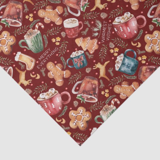 Heiße Kakao Lebkuchen Kekse Rustikale Weihnachten Seidenpapier (Detail)