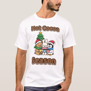 Heiße Kakao-Saison Süßer Weihnachtsbär Hase T-Shirt