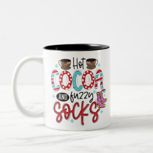 Heiße Kakao- und Fuzzy-Socken - Funny Winter Cold Zweifarbige Tasse