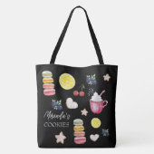 Heiße Kakao und gute Wünsche auf der Tasche (Rückseite)