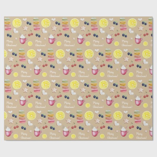 Heiße Kakao und gute Wünsche Geschenkpapier (Flach)