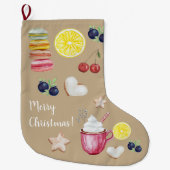 Heiße Kakao und gute Wünsche Großer Weihnachtsstrumpf (Vorderseite)